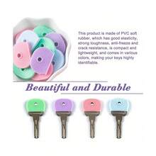 10/5/3/2/1pc Key Caps, Plastic Key Covers, Colorful Key Caps, Suitable For Home Keys, Office, Residential Keys, Key Head Protective Covers, Key Identifiers, Small Key Cap Labels, Easy Identification, Colorful Key Covers, Elastic Key Covers, Silicone Key Covers, Key Identification - Multicolor - View 6