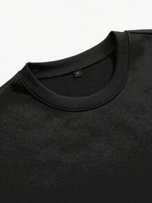 Men's Spring/Autumn Colorblock Pullover Sweatshirt, Regular Crew Neck Fit, Suitable For Daily Wear - Black - View 6