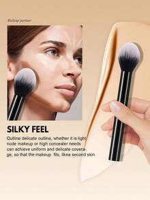 7/12Pcs Black Cosmetic Makeup Tool Set,7Pcs Premium Soft Makeup Brushes For Eyeshadow,Foundation,Blush & Contour,3Pcs Makeup Sponges,2Pcs Triangle Powder Puffs,Multi‑Functional Face Makeup Applicator Collection For Daily Use - Black - View 4