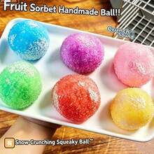 1pc 6cm Popular Textured Ball Ice Ball Voice-Controlled Squeeze Toy Stress Relief Small Toy [Random Color] - Multicolor - View 1
