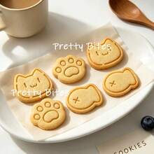 1/3pcs/Set Cartoon Cat Biscuit Mold Small Fish Cat Claw Cookie Cutter Embossers Biscuit Molds Fondant Cake Decoration Tools - White - View 7