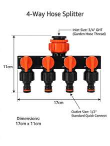 1pc Garden Hose Splitter, 4-Way Spigot Distributor, Anti-Drop With Water Design, Supply For Backyard Lawn, Outdoor RV Accessory, Stylish Gift For Camping Agriculture Landscape Irrigation Connector - View 7