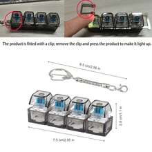 1 buah Mainan Pereda Stres Keyboard Dewasa, Mainan Fidget Sensorik, Pereda Kecemasan, Gantungan Kunci Pereda Stres Keyboard, Mainan Pereda Stres Tombol Keyboard dengan Lampu LED, Gantungan Kunci Pereda Stres Tombol Transparan Portabel 4 Tombol - MultiWarna - View 14