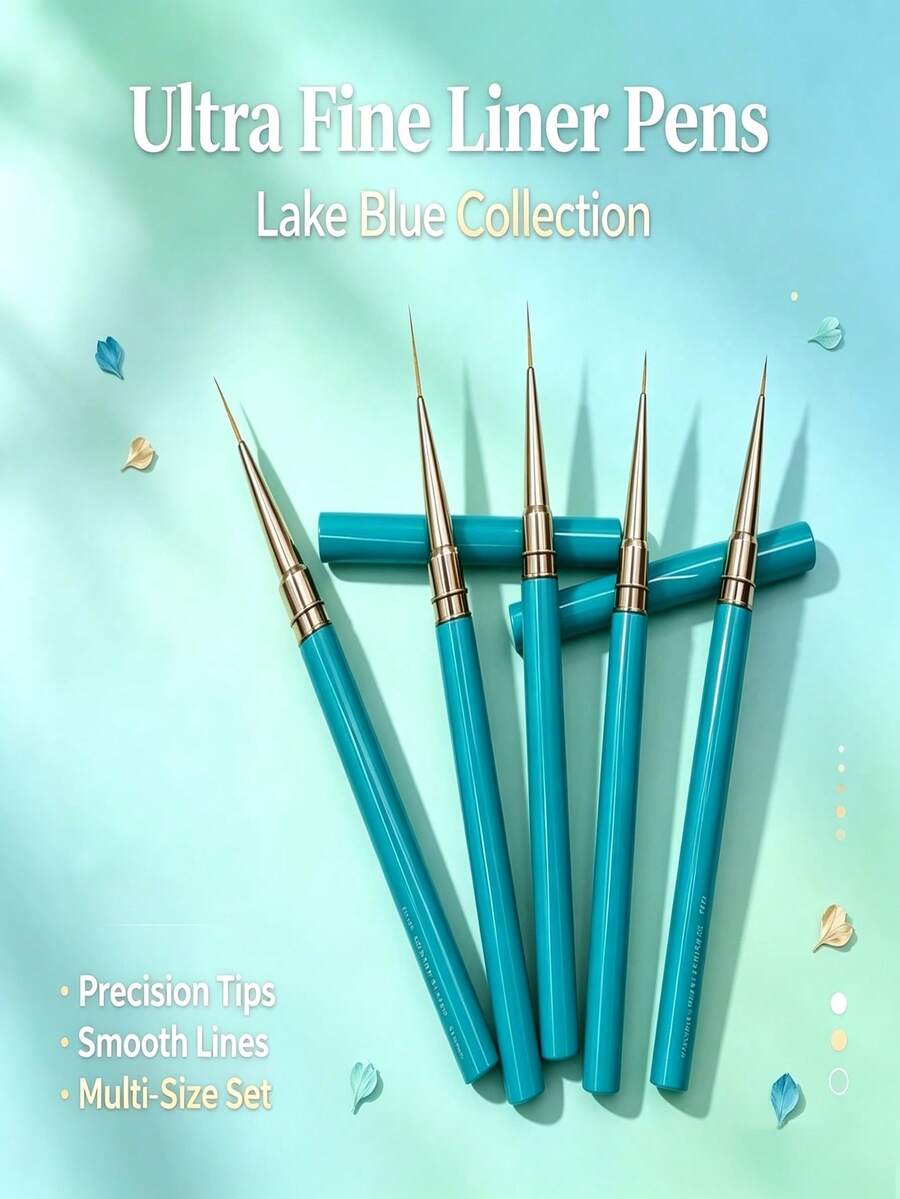 Premium Nail Striping Liner Brush Kit Multi‑Size Thin Tip For Nail Line Drawing & Floral Pattern Creation