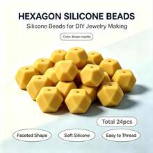 24/100Pcs Morandi Color Palette Faceted Hexagon Silicone Beads, Polygonal Beads For DIY Jewelry & Bead Pen Making - Morandi Color Scheme - View 17