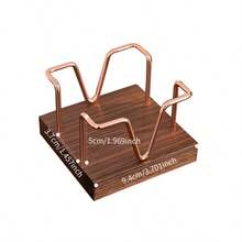 Card Holder Business Office Memo Box Metal Card Clip Premium Front Desk Solid Wood Business Card Holder - Desktop Note Storage Box - View 7