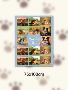 Custom Photo Text Throw Blanket, Personalized Picture Collage Fleece Blanket, Customized Pet Memory Photo Blanket For Sofa Bed Home Decor Gift - Multicolor - View 64