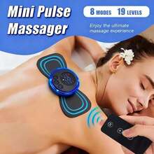 AXH. Electric Neck Massager Mini Cervical Back Patch Stimulator Massage Pad Portable Gel Pad Sticker Ultra-Thin - Black - View 3