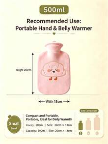Cute Plush Cover Hot Water Bottle, Removable Washable Sleeve, Thick Explosion‑Proof Rubber Hand Warmer, Reusable Fill‑In Water Heating Bag For Students, Daily Indoor Hand & Body Warm Accessory - Multi-color - View 11