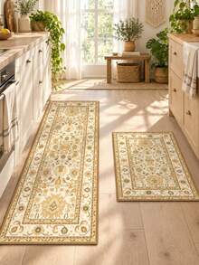 1/2pcs Diatomaceous Earth Bath Mat, Bohemian Floral Pattern Style, Super Absorbent, Non-Slip, Perfect For Bathroom, Kitchen And Dining Room, Quick Drying, Ideal Home Decor And Bathroom Mat Gift, Holiday Gift! - Multicolor - View 1