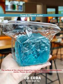[Squishy] 巨型透明冰川起司，特大號椰子油浸漬塊狀起司，5cm-7cm-8cm，磨砂冰川紋理起司捏捏樂玩具，理想禮物，生日禮物 - 彩色 - 查看 32