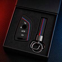 Soft Silicone Remote Key Cover Keychain Hex Honeycomb Texture Shock Absorbing Dust Resistant Key Holder Fit For BMW X1 X3 X4 X5 X6 F15 F16 G30 3 5 7 Series G11 F48 Blade Smart Car Key Protective Shell - black - View 2