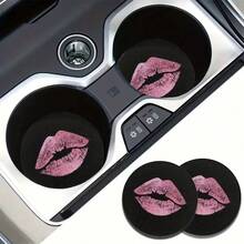 Cat Car Cup Holder Coaster Set 2pcs - Non-Slip Design, Washable, Ideal Choice For Car Interior Accessories; Suitable For Daily Use By Car Owners, Also A Great Gift For Car Enthusiasts - A - View 10