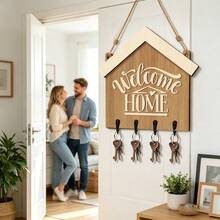 Wooden Key Hook, Creative Entryway Key Rack, Can Be Used As Home Decor Storage Hook, Suitable For Hanging Keys And Other Small Items, 2D Flat - View 8