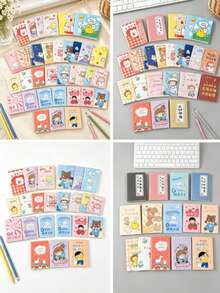 10/20/40pcs (Random Style) Cute Mini Pocket Notebooks, Portable Mixed Color Journals With Cute Animal And Character Patterns, Suitable For School Supplies, Prizes And Gifts, Essential Stationery For Back To School - Random Style - View 10