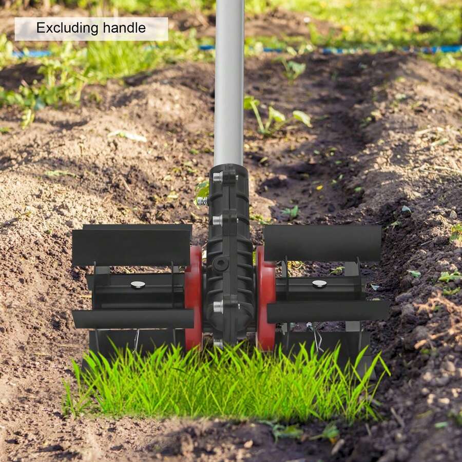 Red‑Black 9‑Tooth Iron Weeding‑Wheel Attachment, Spray‑Painted Universal‑Connector Cultivating‑Unit For Garden Orchard Vegetable‑Plot Sandy‑Soil Tasks - B - View 1
