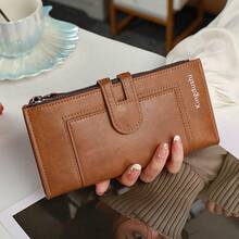 Women's Long Wallet, Fashionable Minimalist Magnetic Closure Wallet, Multi-Card Slot Zipper Clutch, Suitable For Daily Use, Perfect For Holiday Gifts - Multicolor - View 11