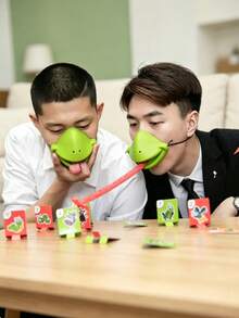 1pc Chameleon Frog Tongue Catching Worm Game, Fun Family Board Game, Interactive Desktop Party Game, Suitable For Adult Competitive Tongue-Blowing Mask, Adult Interactive Competitive Battle Game, Birthday Gift, Holiday Gift, Halloween Gift, Christmas Gift, Party Gift, Small Gift - Multicolor - View 3