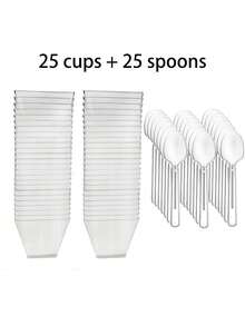 100/50/25/5pcs Mini Dessert Cups 2oz/60ml Clear Mousse Cups, Reusable & Stackable, Suitable For Home Baking, Party Gatherings, Dessert Table, Applicable For Pudding, Mousse, Yogurt, Tiramisu - Transparent - View 9