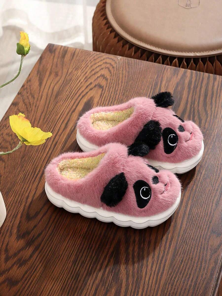 Cartoon Children's Warm Slippers Winter New Style Girls' Home Baby Plush Slippers - Pink - View 1