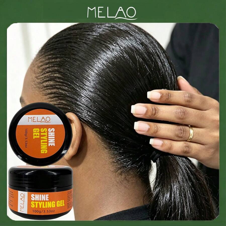 MELAO Strong Hold Hair Gel, 100g/3.53oz, Non-Flaky High Gloss Hair Gel, Creates Smooth Styling, Edge Control, Fashionable Hairstyle - Wax - View 1