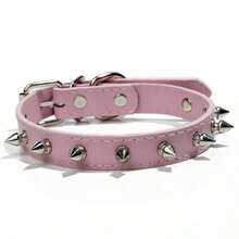 IDestry Adjustable Leather Dog Collar, PU Leather Punk Rivet Spike Dog Collar, Suitable For Small, Medium, Large Dogs And Cats, Adjustable Leather Pet Dog Collar Neckband - Multicolor - View 13
