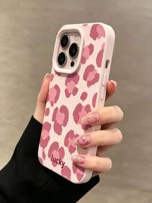 Fashionable Personalized Sweet & Spicy Pink Colorblock Asymmetrical Wavy Phone Case, Anti-Drop Matte Soft Touch Rice Texture Shell, Suitable For IPhone17/17Pro/17ProMax/16/16Pro/16ProMax/15/15Pro/15ProMax/14/13/12/11 Protective Cover, Christmas Gift New Year Gift Halloween Gift For Friends, Family - Pink - View 3