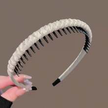 1/3pcs Fabric Wrapped Serrated Headband, Anti‑Slip Teeth Hair Hoop, Solid Color Non‑Slip Headband For Women Daily Makeup Washing Face Hair Accessory - Multicolor - View 11
