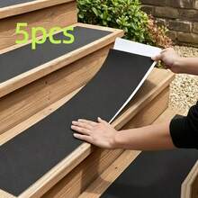 5-Piece Outdoor Stair Treads, Black, Suitable For Wooden Treads, Specially Designed For Outdoor Stairs, Anti-Slip Mat, Suitable For Outdoor Use. - A - View 8