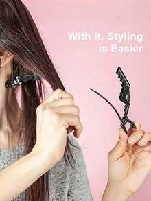 10/5pcs Crocodile Clips, Crocodile Clips, Plastic Sectioning Clips, Heat-Resistant Clips, Hair Clips, Hair Claws, Hair Styling And Cutting Tools [10/5pcs], For Professional Hair Design And Cutting - Black, Colorful - Multicolor - View 3