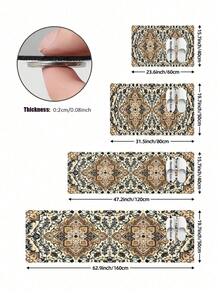 1/2pcs Autumn Vintage Diatomaceous Earth Mat, Bohemian Floral Pattern Style, Super Absorbent, Non-Slip, Perfect For Bathroom, Kitchen And Dining Room, Quick Dry, Perfect Gift For Home Decor And Bathroom Mat, Holiday Gift! - Multicolor - View 9