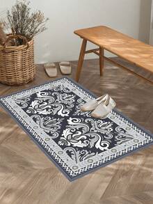 1/2pcs Autumn Vintage Diatomaceous Earth Mat, Retro Bohemian Floral Pattern Style, Super Absorbent, Non-Slip, Perfect For Bathroom, Kitchen And Dining Room, Quick Drying, Perfect Gift For Home Decor And Bathroom Mat, Holiday Gift! - Multicolor - View 7