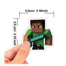 50pcs Minecraft Sticker MC Action Figure MC Cartoon Stickers Suitable For Notebooks And Diaries PVC Waterproof - Multicolor - View 2