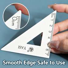 Metal Drawing Set For Middle And Elementary School Students, 4-Piece Set With Ruler, Triangle Ruler, Protractor, Wear-Resistant And Durable, Exam Drawing And Measurement Tool With Transparent Box - Sets - View 4