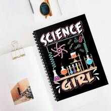 1pc Science Girl Chemistry Spiral Notebook - A5 Size, High-Quality Paper, Regular Journal, With Vibrant Science Theme Design, Perfect For Office, School Or Gift For Teachers And Science Enthusiasts, School Notebook, Christmas Gift. - Lined Book - View 4
