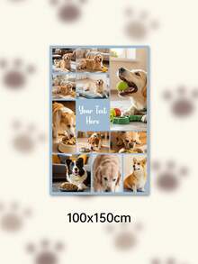 Custom Photo Text Throw Blanket, Personalized Picture Collage Fleece Blanket, Customized Pet Memory Photo Blanket For Sofa Bed Home Decor Gift - Multicolor - View 60