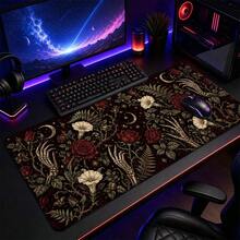 Skeleton Hand Floral Large Mouse Pad, Gothic Halloween Desk Mat, Extended Gaming Keyboard Pad Polyester Surface With Rubber Base For Home Office, Computer Setup And Spooky Decor 3 Sizes Available - View 6