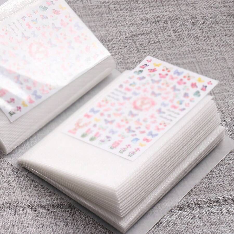 80 Kotak Kosong Buku Penyimpanan Stiker Kuku Buku Koleksi Stiker Kuku Buku Pajangan Kosong Folder Kolektor Folder Lembar Lepas Plastik Alat Desain DIY, Perlengkapan Kuku, Alat Kuku, Alat Seni Kuku, Kembali ke Sekolah, Seni Kuku, Alat Kuku (Untuk Kuku Tempel) - Putih - View 1