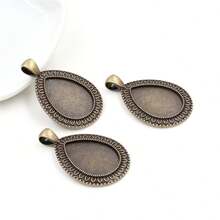 5pcs 18x25mm Inner Size Drop Pendant Cabochons Blank Base Setting Bezel Tray DIY Jewelry Making Accessories Findings - Teardrop - View 3