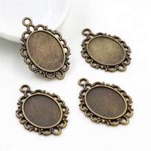 10pcs 13x18mm Oval Alloy Pendant Cabochons Blank Base Setting Bezel Tray DIY Jewelry Making Accessories Findings - Pendant Base - View 3