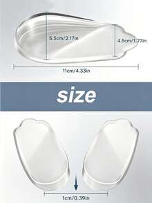 4PCS Solid Color Silicone Heel Pads For Beach, Outdoor, All Season - 4PCS Transparent - View 2