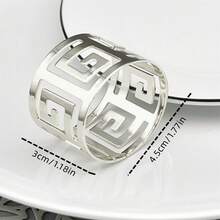 24pcs 12pcs 6pcs Elegant Napkin Rings, Gold And Silver Minimalist Metal Napkin Holders For Party - Silver - View 5