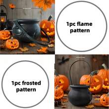 1 pièce Grand chaudron de sorcière d'Halloween, bol à bonbons en plastique noir, convient pour la décoration d'Halloween, les cadeaux de fête, les fournitures de fête de la chasse aux bonbons - Multicolore - Voir 21