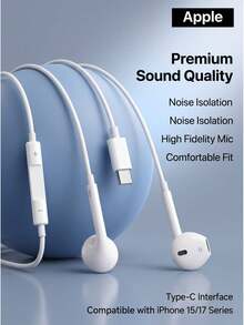 Apple EarPods, earphone berkabel dengan berbagai pilihan antarmuka: USB-C/Lightning/3.5mm. Kompatibel dengan iPhone/Android/Tablet/PC. Kontrol terintegrasi dengan mikrofon. Desain semi-in-ear. - View 10