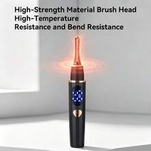 加熱式睫毛捲翹器，附電池指示燈，電動睫毛捲翹器，3 種溫度模式，LED 顯示，USB 充電式化妝工具。加熱式睫毛捲翹器是送給女性的完美禮物，使用前請先塗抹睫毛膏以獲得最佳效果。 - 彩色 - 查看 5