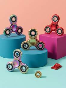 POKOJA LAND Multi-Color Electroplated Finger Spinner Fidget Stress Relief Toy For Children - Multicolor - View 1