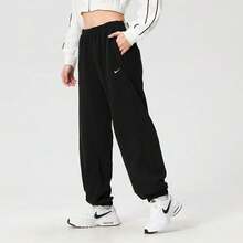 Nike Sportswear Chill Terry Lightweight Classic Comfortable Mid-Rise French Terry Sweatpants Women's - Black - View 2