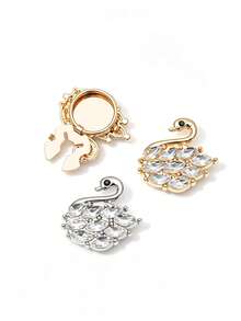 1/2/4pcs 29mm Swan Rhinestone Button Set, Women's Crystal Button Set, Detachable Clip-On Button Set, Crystal Decorative Buttons For Clothing, With Pliers For Pressing, Suitable For Dresses, Suits, Formal Shirts And Other Accessories - Multicolor - View 8