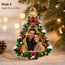 1 buah Ornamen Foto Personalisasi, Ornamen Natal Bingkai Kustom, Hadiah Kenang-kenangan Foto untuk Pasangan, Keluarga, Dekorasi Pohon Natal, Hadiah Natal - MultiWarna - View 12