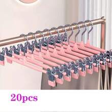 5/10/20/60PCS, Adjustable Colorful Hangers, Suitable For Pants, Skirts, Jeans And Socks - Space-Saving Metal Hangers, Durable Coated Clips For Secure Grip, Clothing Organizer - Multicolor - View 12